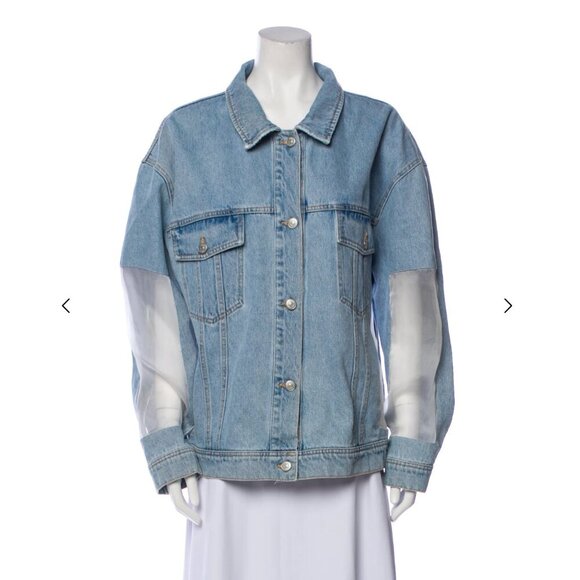 Au Jour Le Jour Jackets & Blazers - Au Jour Le Jour Sheer Panel Denim Jacket